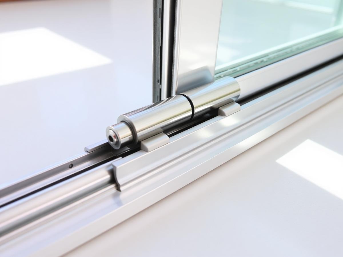 After: new stainless tandem roller assembly seated in a clean sliding door track